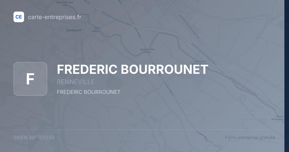 FREDERIC BOURROUNET — 485153233 — fiche entreprise