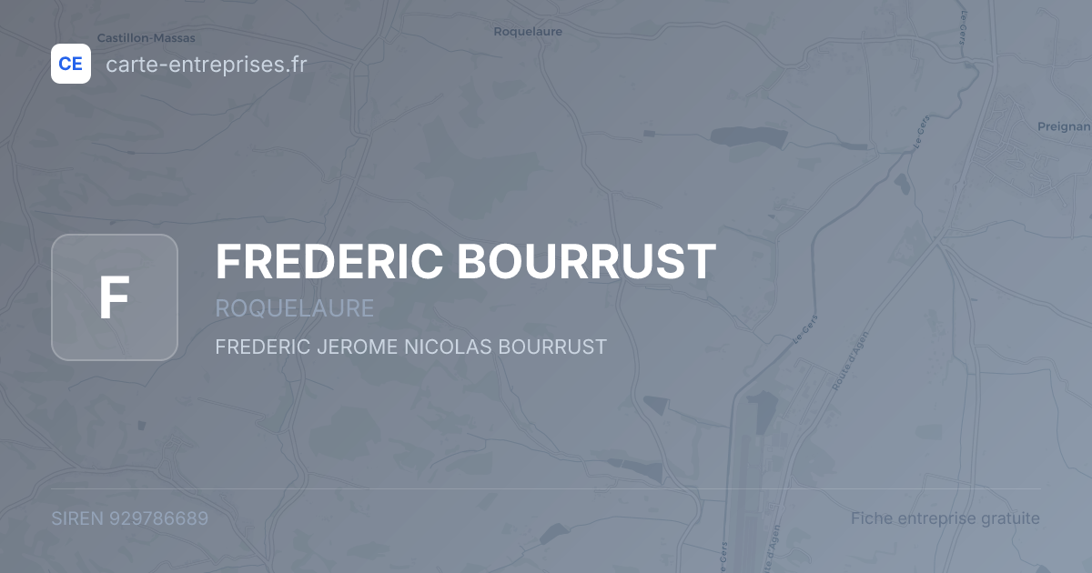 FREDERIC BOURRUST — 929786689 — fiche entreprise