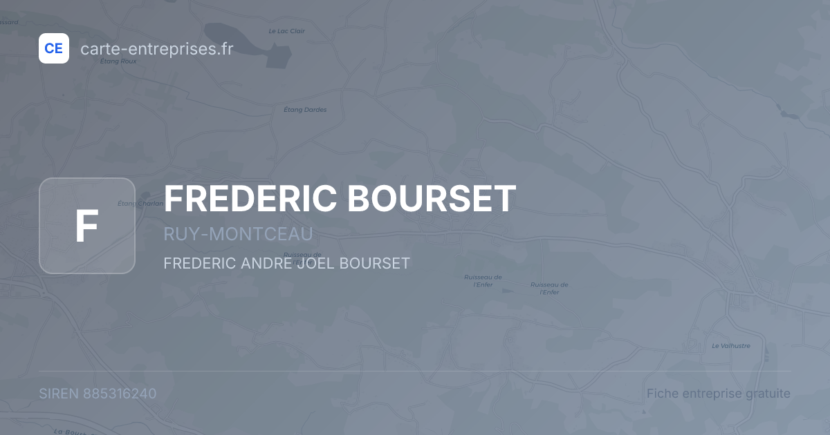 FREDERIC BOURSET — 885316240 — fiche entreprise