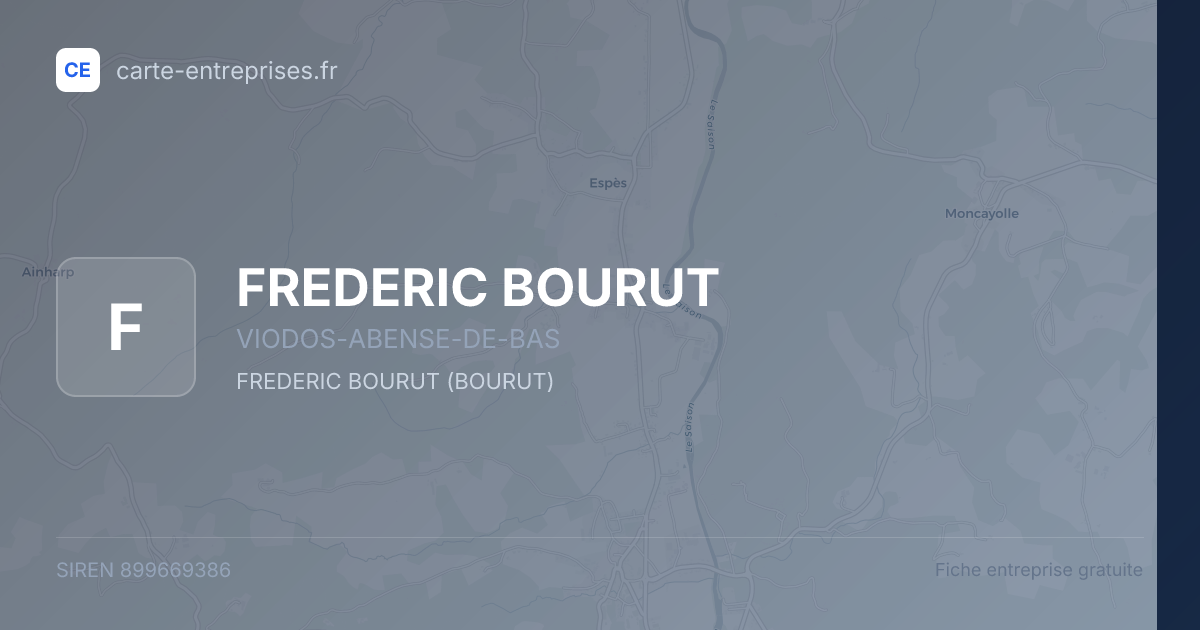 FREDERIC BOURUT — 899669386 — fiche entreprise