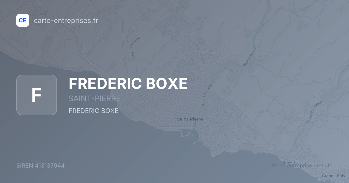 FREDERIC BOXE — 413137944 — fiche entreprise