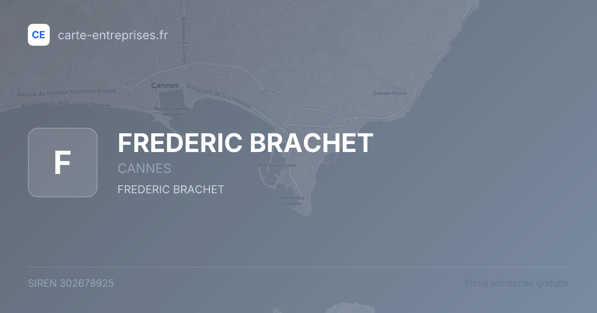 FREDERIC BRACHET — 302678925 — fiche entreprise