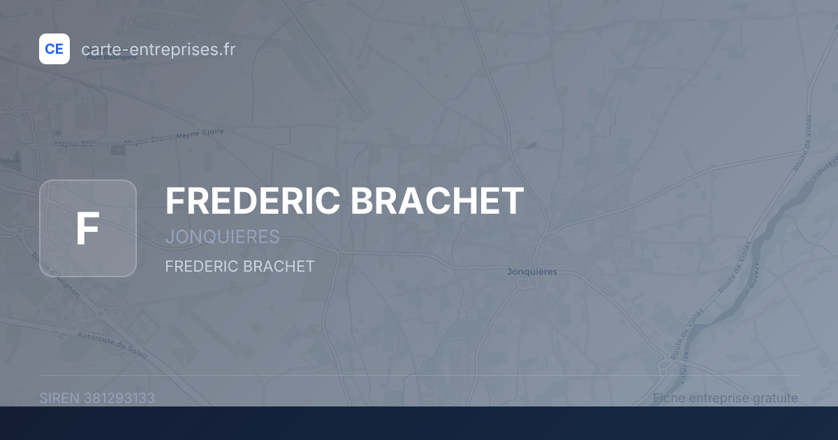 FREDERIC BRACHET — 381293133 — fiche entreprise