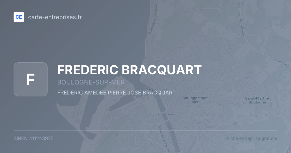 FREDERIC BRACQUART — 411243975 — fiche entreprise
