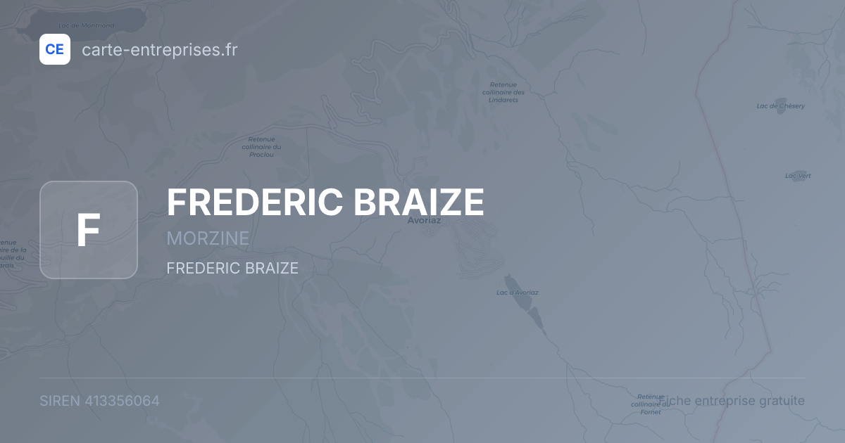 FREDERIC BRAIZE — 413356064 — fiche entreprise