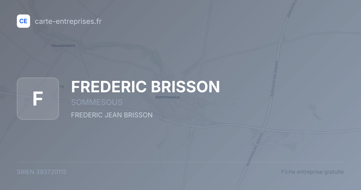 FREDERIC BRISSON — 393720115 — fiche entreprise