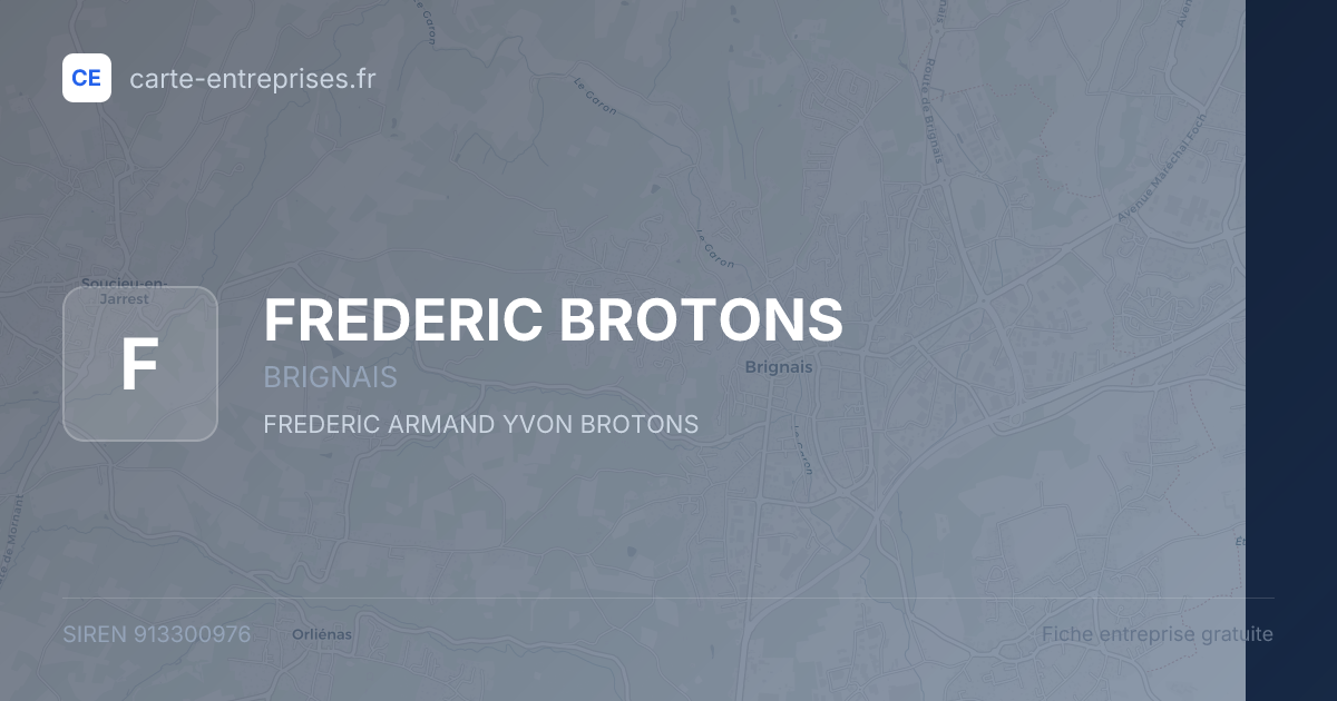 FREDERIC BROTONS — 913300976 — fiche entreprise