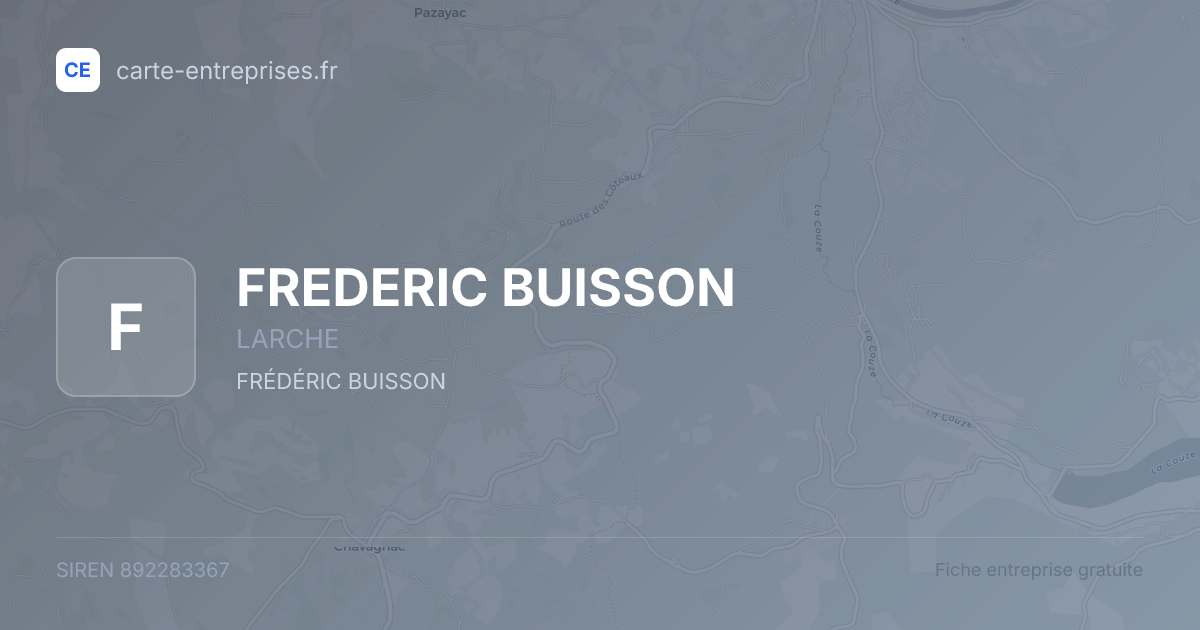 FREDERIC BUISSON — 892283367 — fiche entreprise