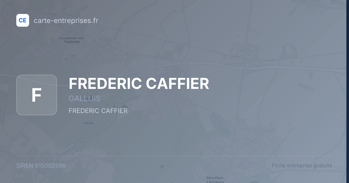 FREDERIC CAFFIER — 915002596 — fiche entreprise