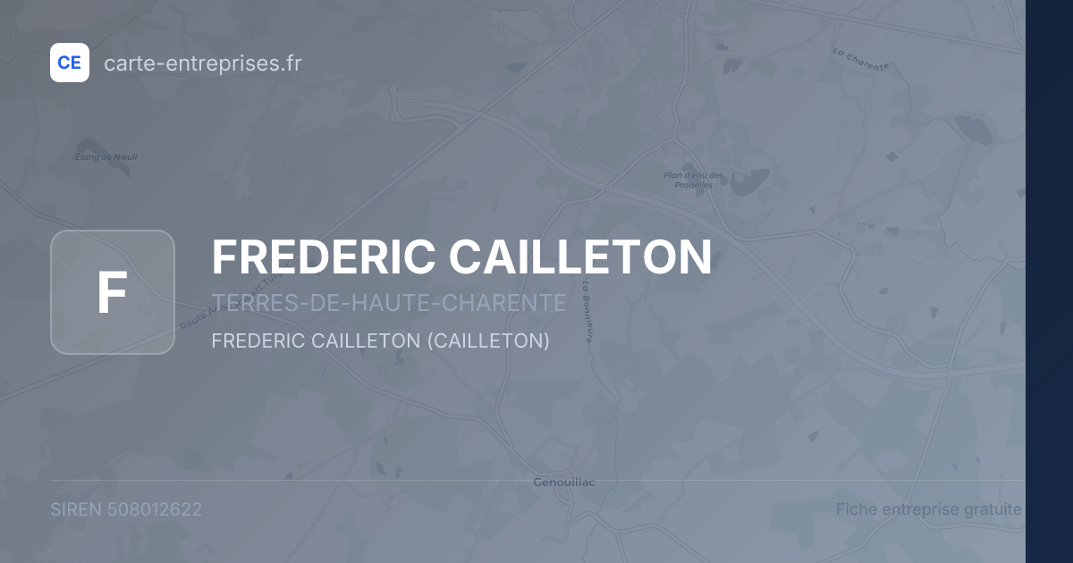 FREDERIC CAILLETON — 508012622 — fiche entreprise