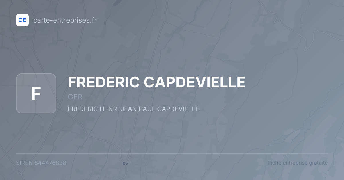 FREDERIC CAPDEVIELLE — 844476838 — fiche entreprise