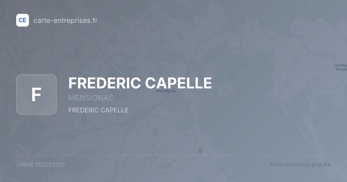 FREDERIC CAPELLE — 752563130 — fiche entreprise