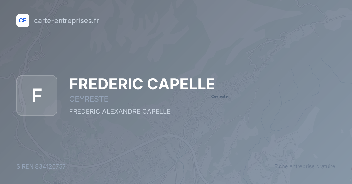 FREDERIC CAPELLE — 834126757 — fiche entreprise