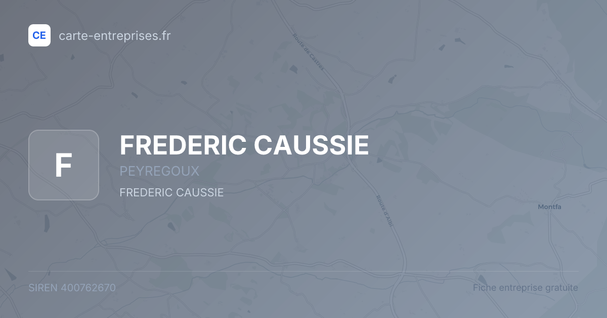 FREDERIC CAUSSIE — 400762670 — fiche entreprise