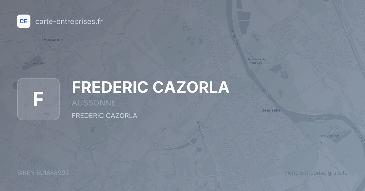 FREDERIC CAZORLA — 501648992 — fiche entreprise