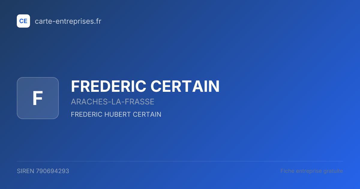 FREDERIC CERTAIN — 790694293 — fiche entreprise