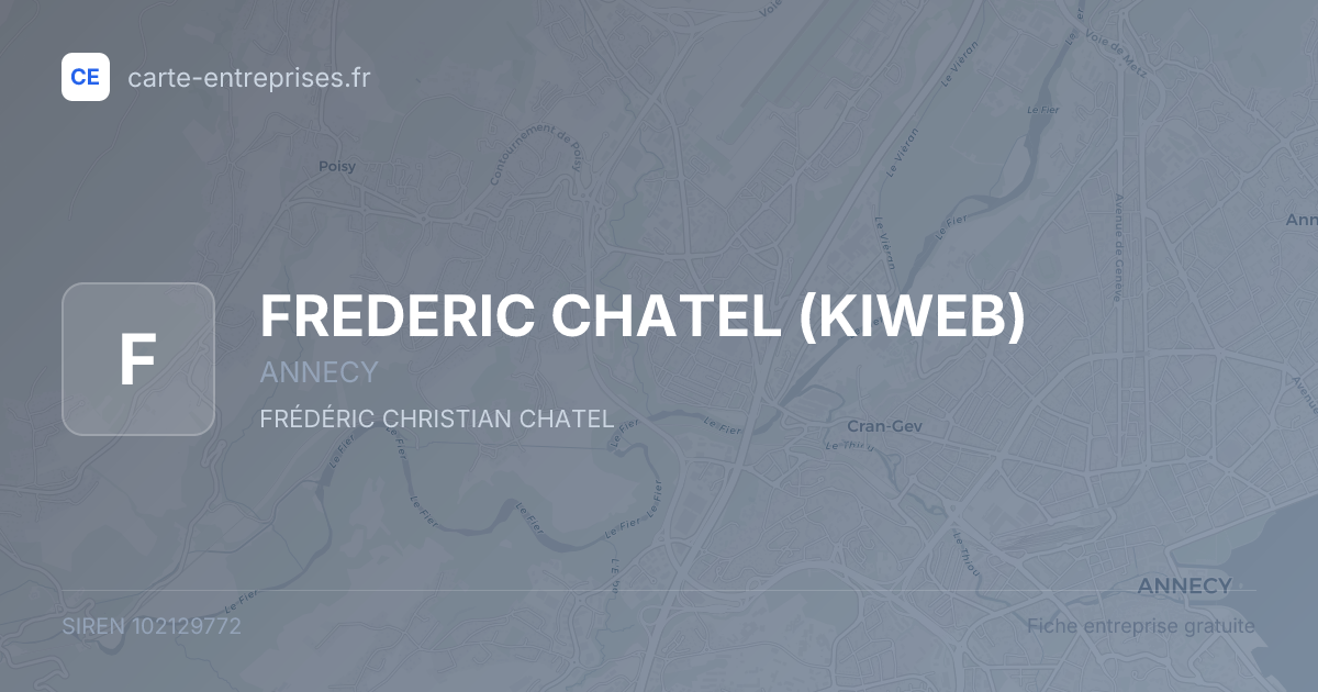 FREDERIC CHATEL (KIWEB) — 102129772 — fiche entreprise