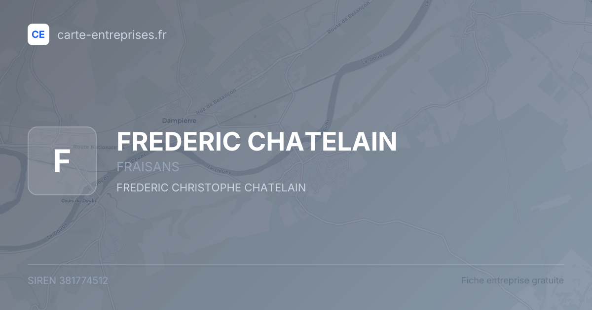 FREDERIC CHATELAIN — 381774512 — fiche entreprise