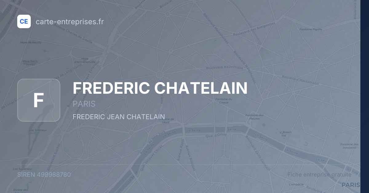 FREDERIC CHATELAIN — 499988780 — fiche entreprise