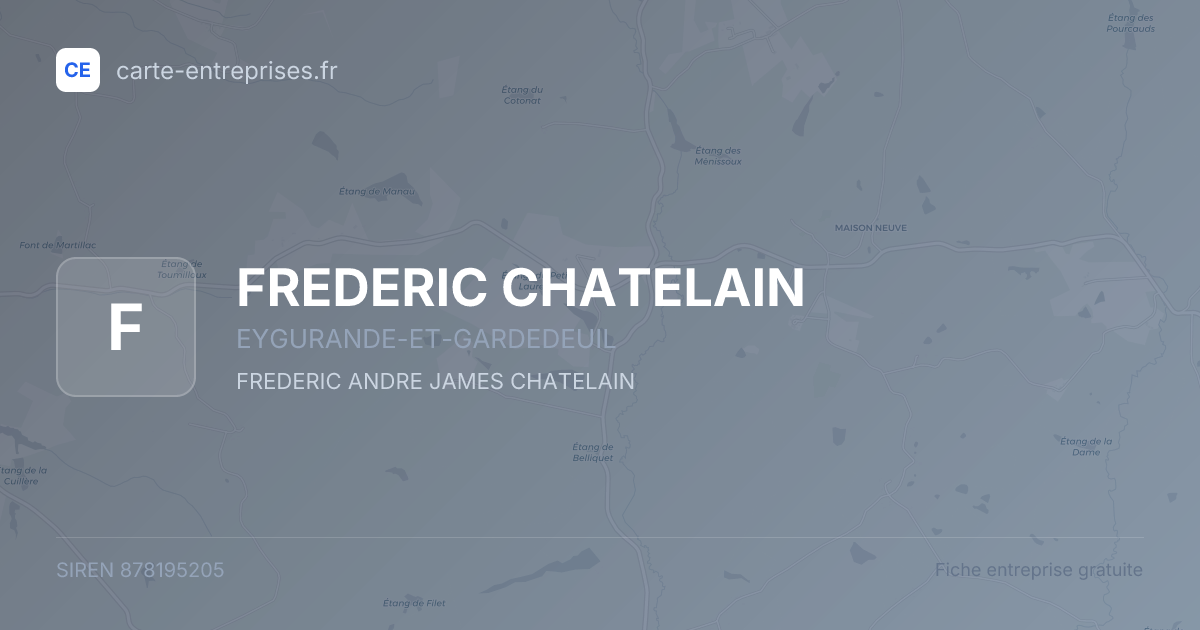 FREDERIC CHATELAIN — 878195205 — fiche entreprise