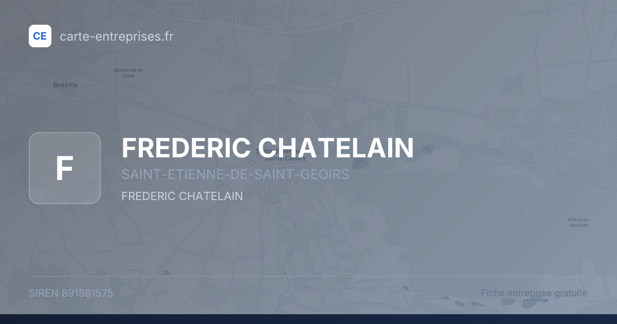 FREDERIC CHATELAIN — 891881575 — fiche entreprise
