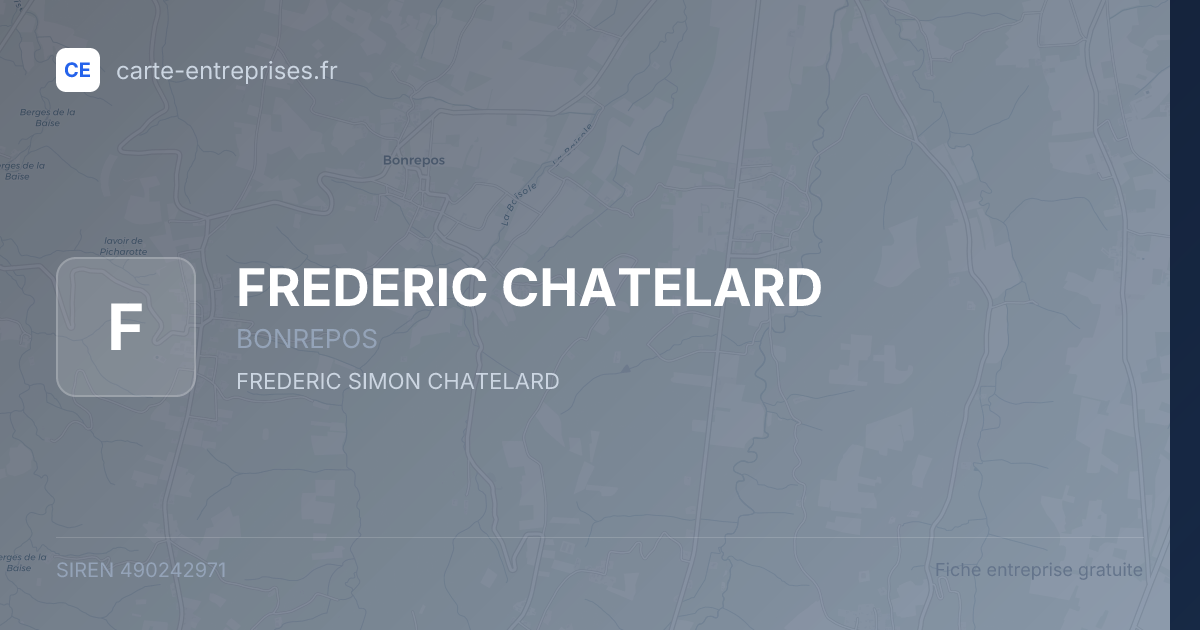 FREDERIC CHATELARD — 490242971 — fiche entreprise