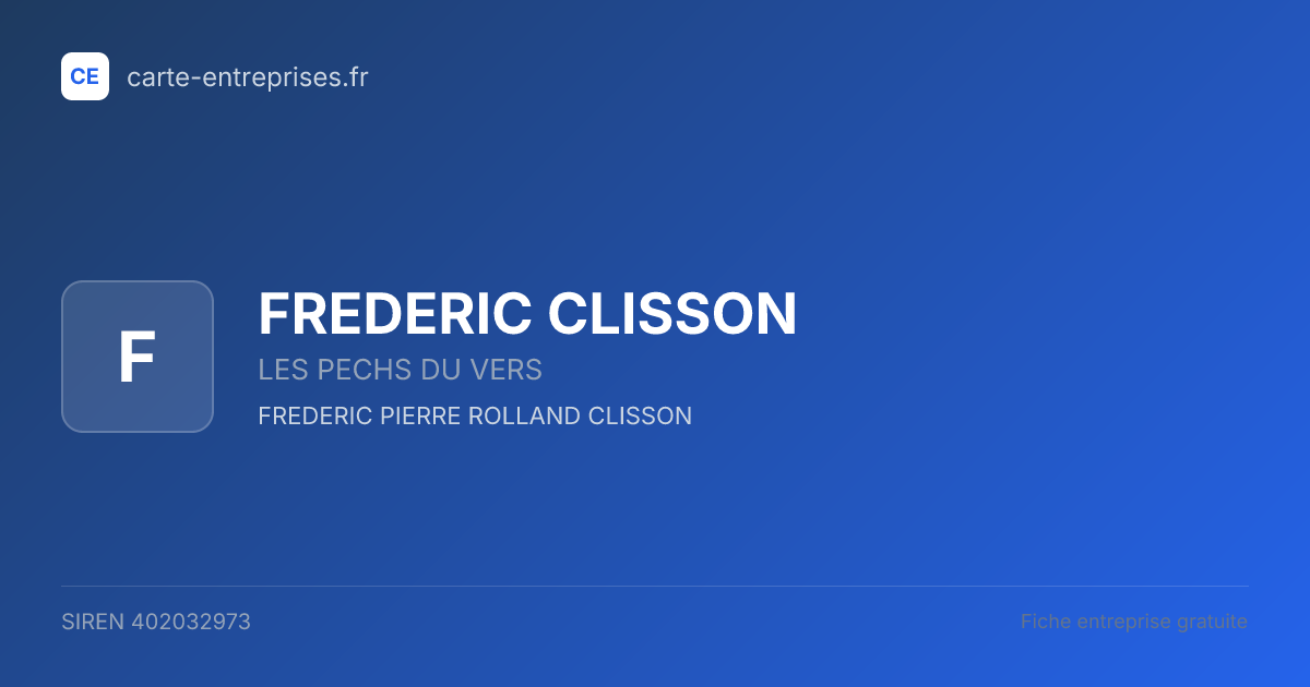 FREDERIC CLISSON — 402032973 — fiche entreprise
