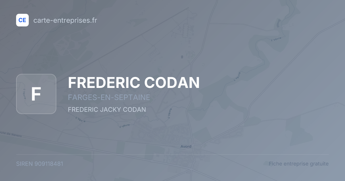 FREDERIC CODAN — 909118481 — fiche entreprise