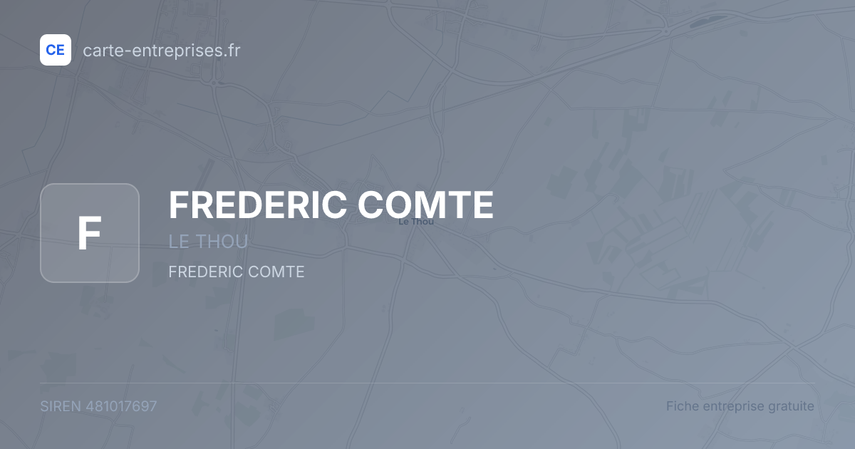 FREDERIC COMTE — 481017697 — fiche entreprise