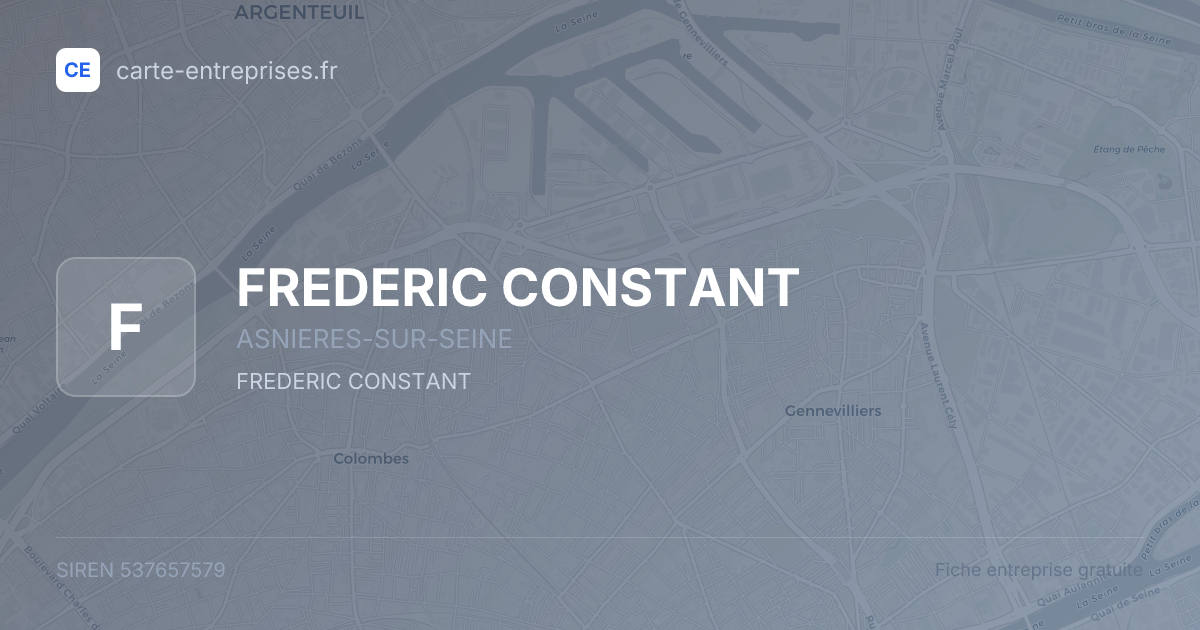 FREDERIC CONSTANT — 537657579 — fiche entreprise