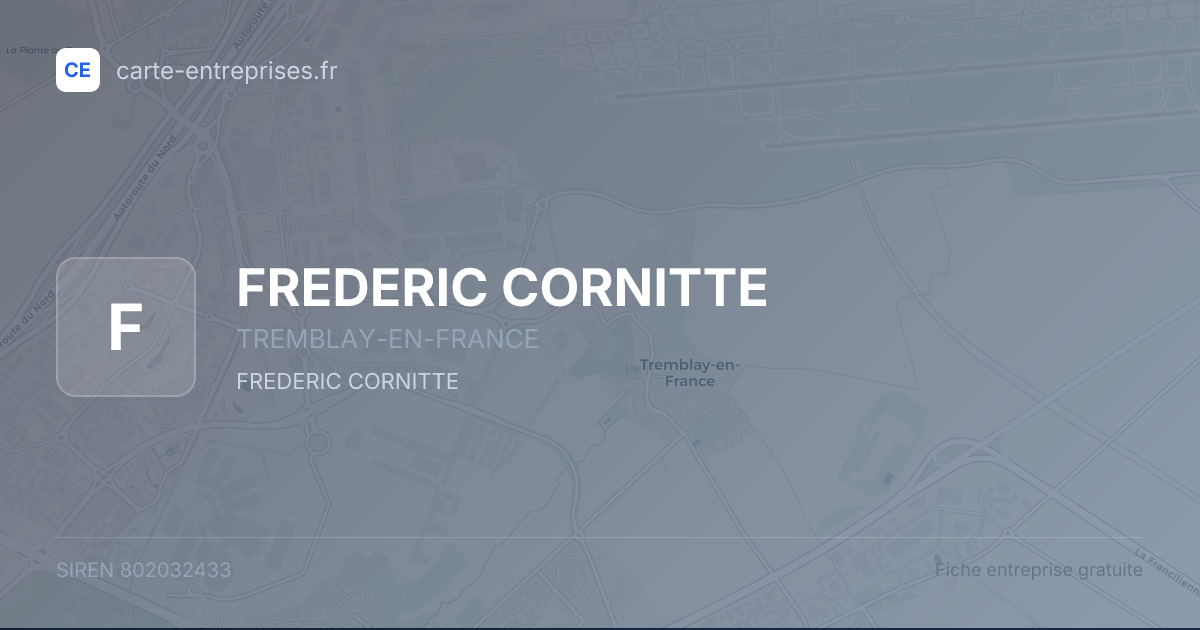 FREDERIC CORNITTE — 802032433 — fiche entreprise