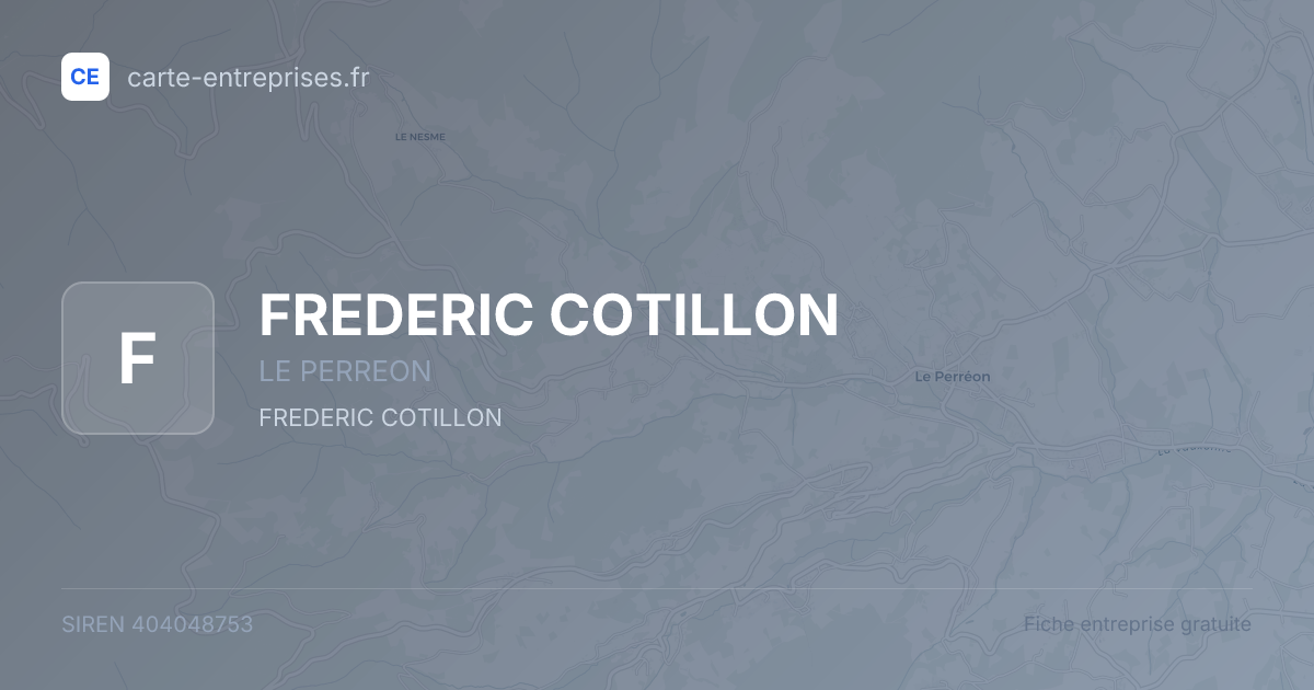 FREDERIC COTILLON — 404048753 — fiche entreprise