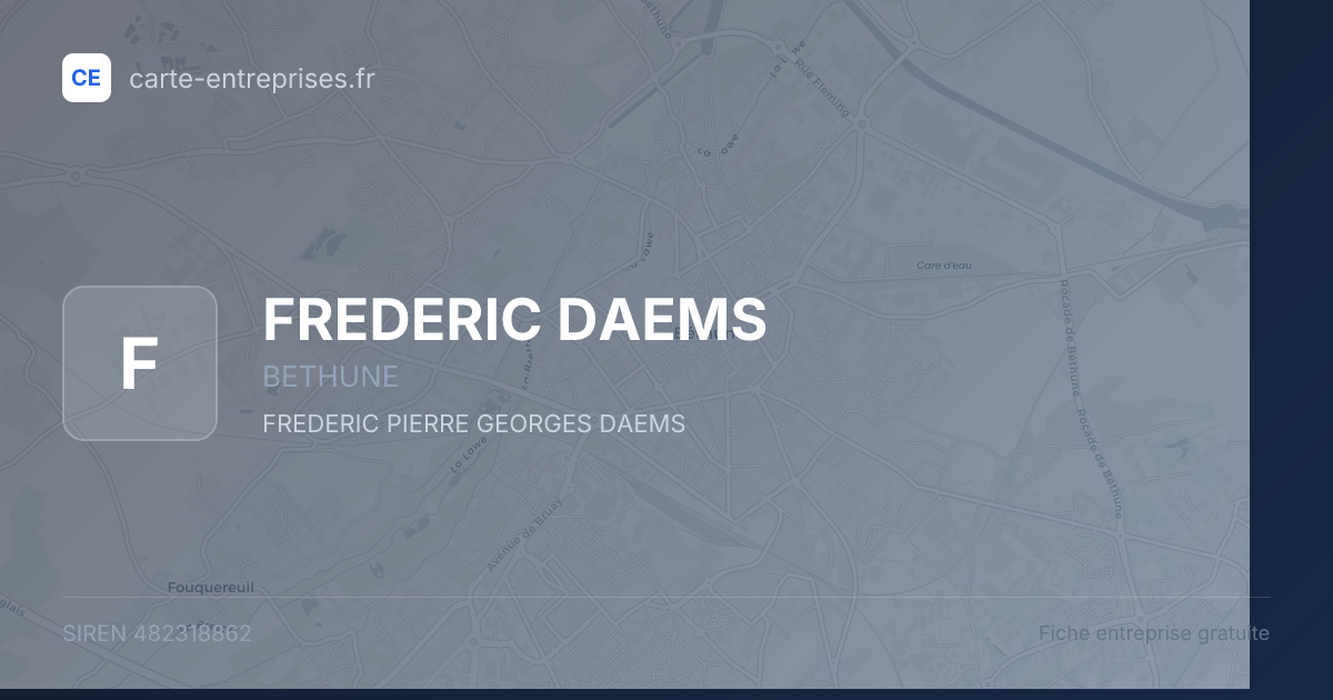 FREDERIC DAEMS — 482318862 — fiche entreprise
