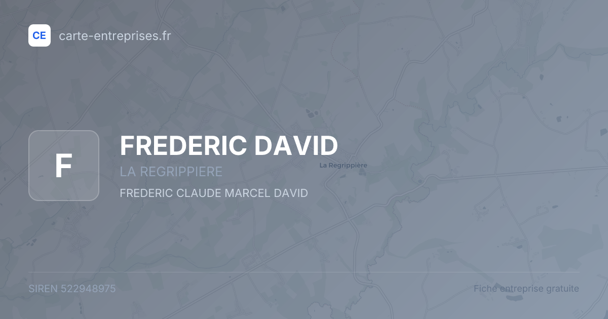 FREDERIC DAVID — 522948975 — fiche entreprise
