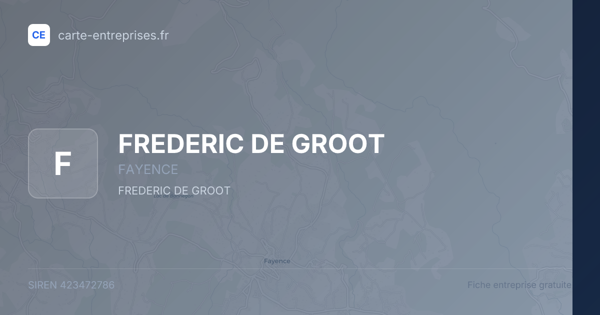 FREDERIC DE GROOT — 423472786 — fiche entreprise