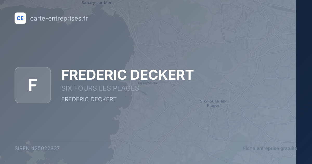 FREDERIC DECKERT — 425022837 — fiche entreprise