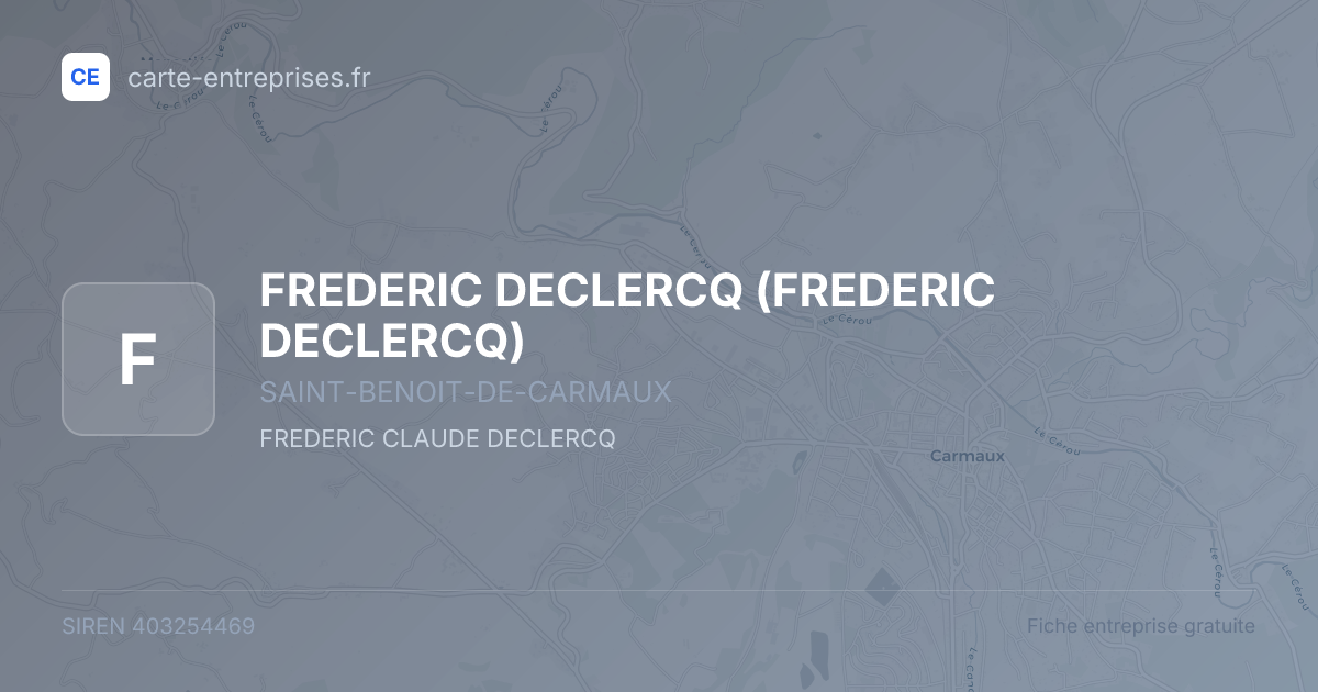 FREDERIC DECLERCQ — 403254469 — fiche entreprise