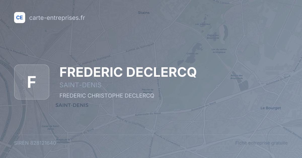 FREDERIC DECLERCQ — 828121640 — fiche entreprise