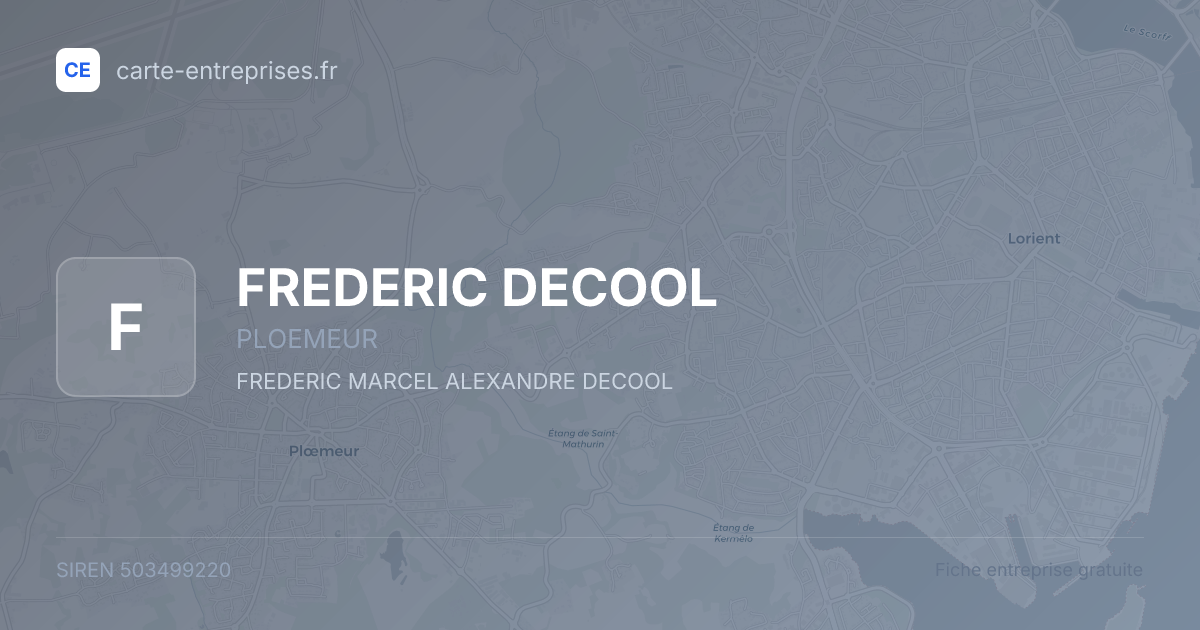 FREDERIC DECOOL — 503499220 — fiche entreprise