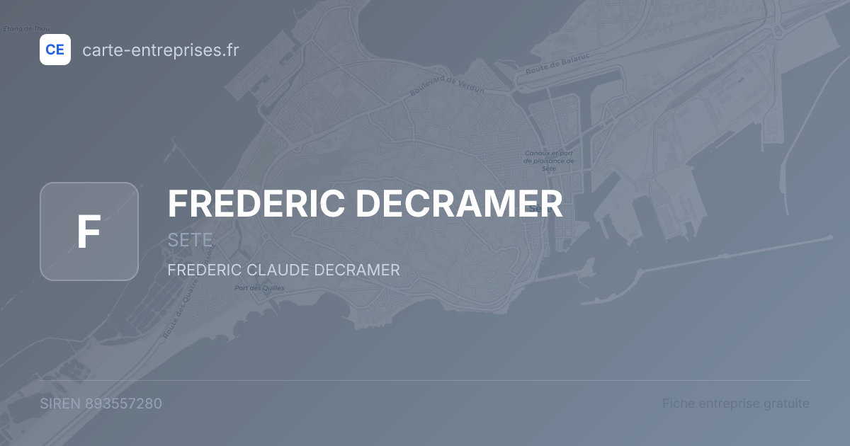 FREDERIC DECRAMER — 893557280 — fiche entreprise