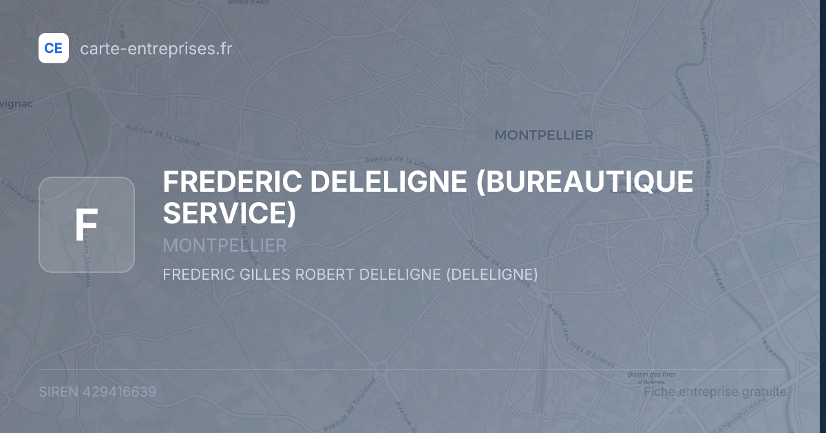 FREDERIC DELELIGNE (BUREAUTIQUE SERVICE) — 429416639 — fiche entreprise