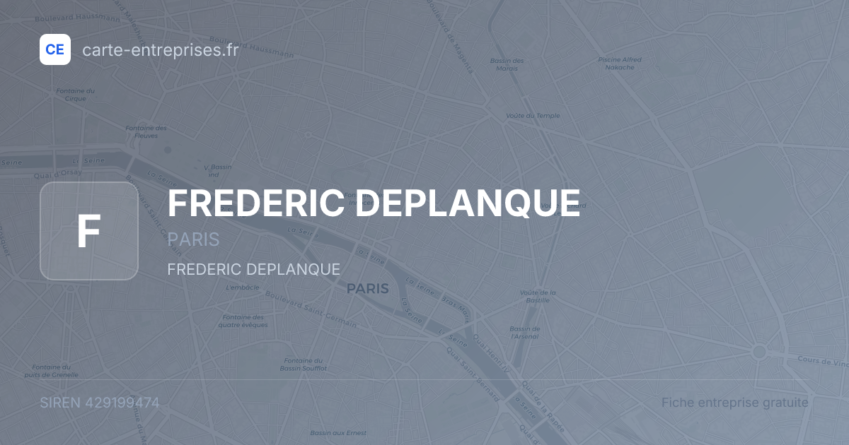 FREDERIC DEPLANQUE — 429199474 — fiche entreprise