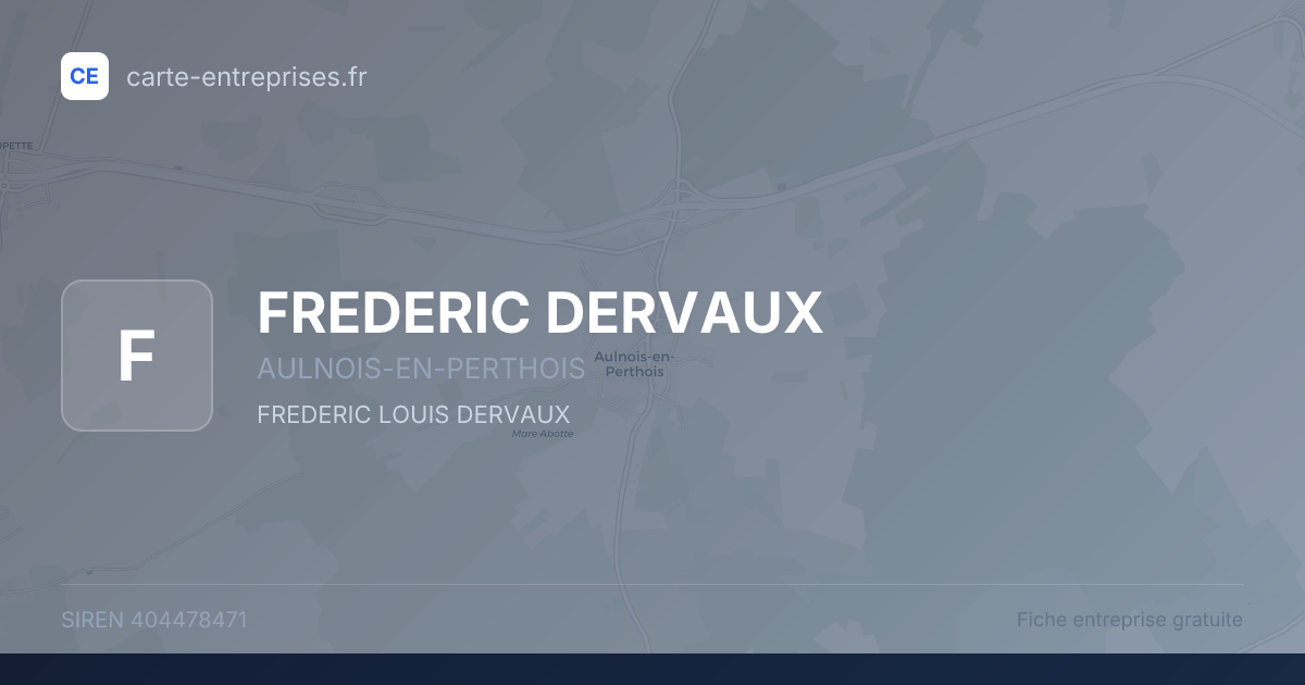 FREDERIC DERVAUX — 404478471 — fiche entreprise