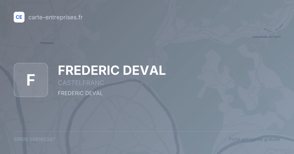 FREDERIC DEVAL — 508165347 — fiche entreprise