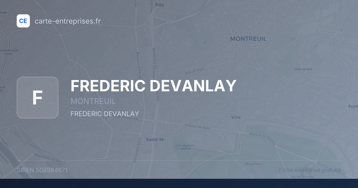 FREDERIC DEVANLAY — 508984671 — fiche entreprise