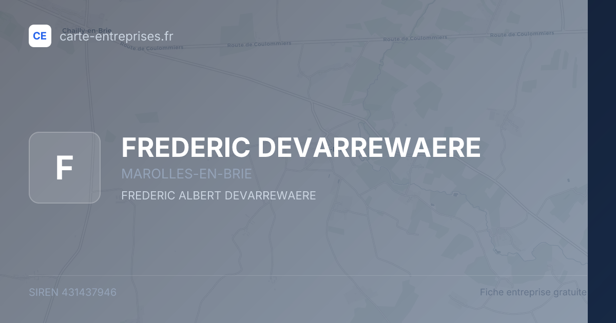 FREDERIC DEVARREWAERE — 431437946 — fiche entreprise