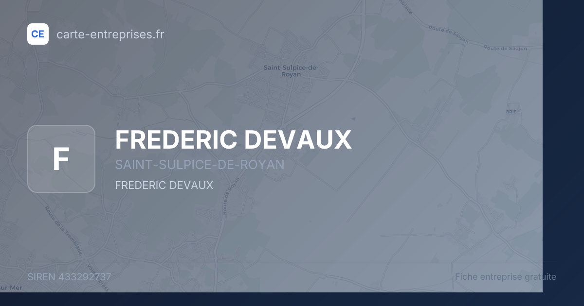 FREDERIC DEVAUX — 433292737 — fiche entreprise