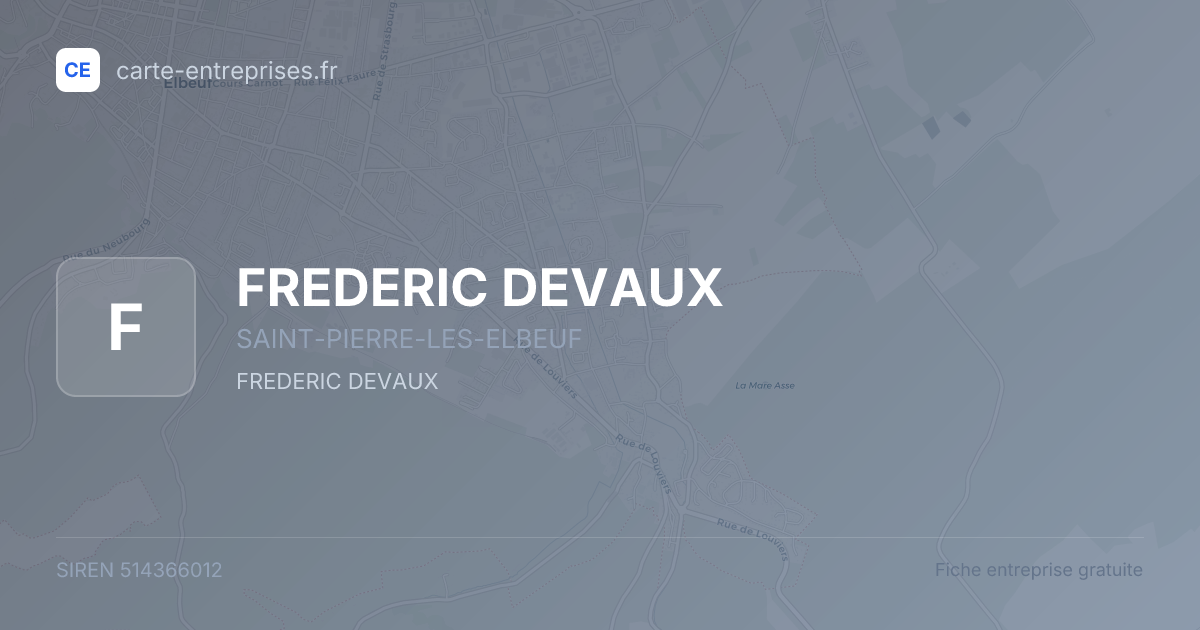 FREDERIC DEVAUX — 514366012 — fiche entreprise