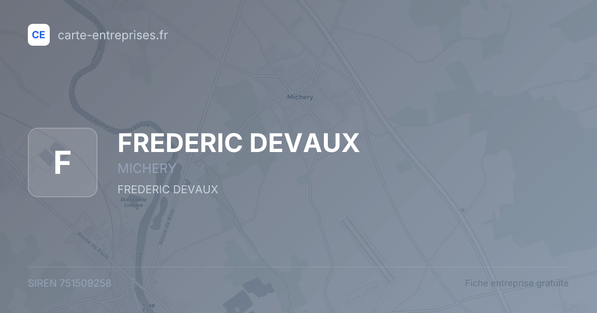FREDERIC DEVAUX — 751509258 — fiche entreprise