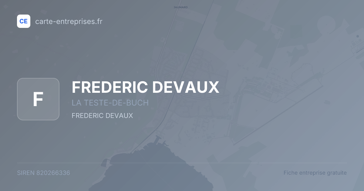 FREDERIC DEVAUX — 820266336 — fiche entreprise